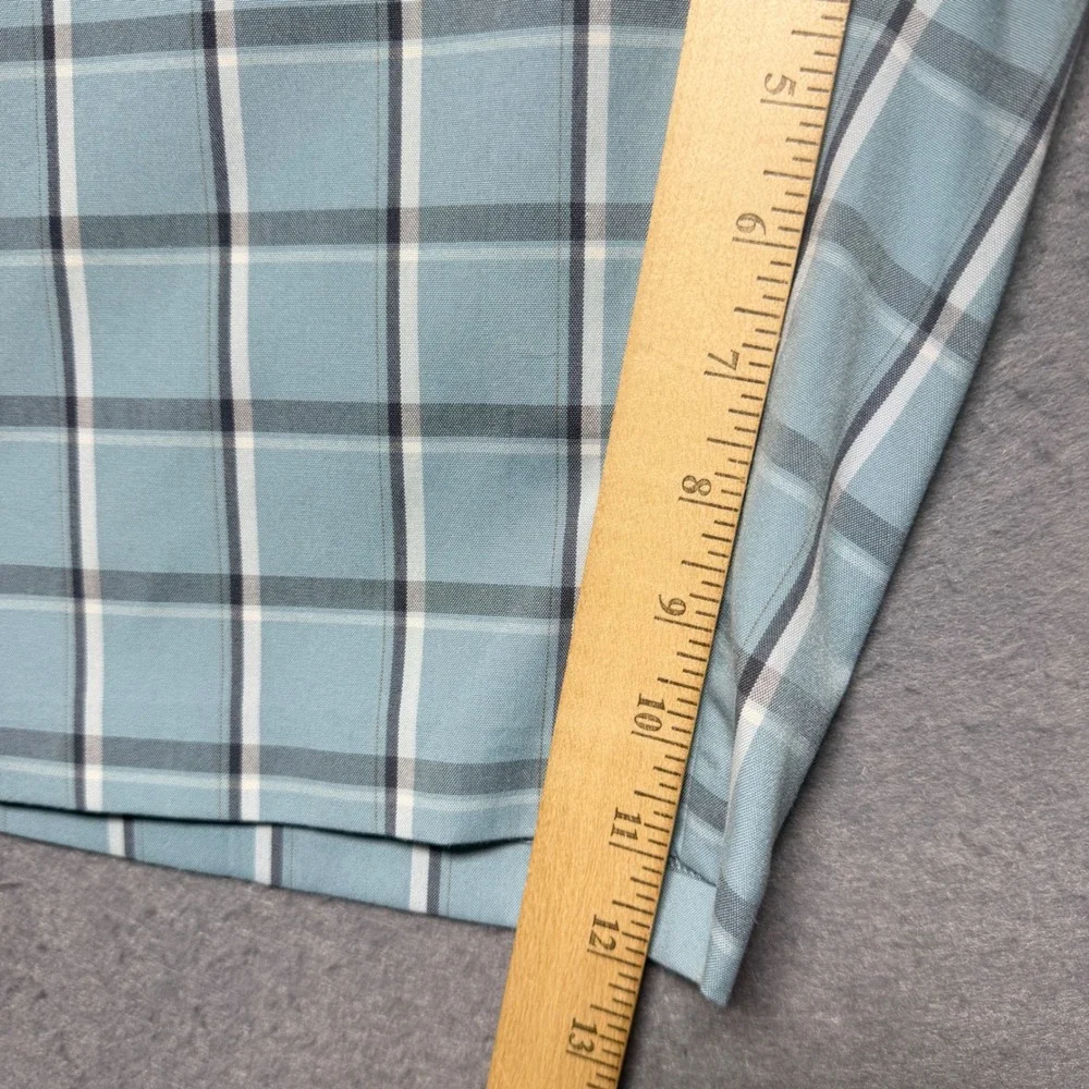 Adidas Golf Shorts Mens 40x11 Blue Plaid Check Flat Front‎ Performance Athletic